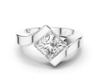 2 Carat Princess Cut Diamond Wrap Solitaire Ring