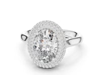 2 Carat Oval Cut Lab Grown Diamond Halo Engagement Ring