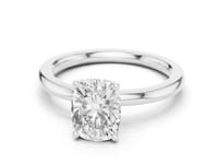 2 Carat Cushion Cut Lab Grown Diamond Solitaire Engagement Ring