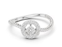 Round Halo Diamond Ring with Twisted Rope Band