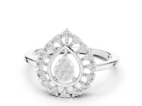 Round Cut Diamond Halo Engagement Ring with Openwork Design