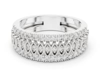 Wide Diamond Eternity Band with Marquise Motif