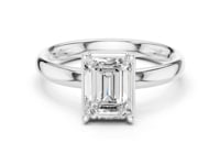 1.5 Carat Emerald Cut Diamond Engagement Ring with Classic Four-Prong