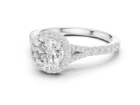 1 Carat Classic Round Diamond Halo Ring with Pavé Accents