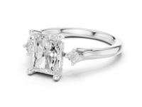 2 Carat Radiant Cut Lab Grown Diamond Engagement Ring with Side Stone Accents