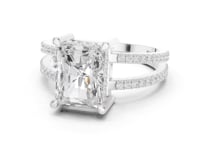 3 Carat Radiant Cut Diamond Engagement Ring Pavé Setting