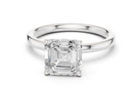 2 Carat Asscher Cut Lab Grown Diamond Solitaire Engagement Ring