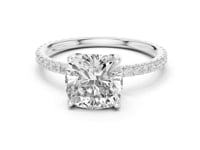 2.5 Carat Cushion Cut Diamond Engagement Ring with Pavé Band