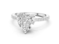 2.5 Carat Heart Cut Lab Grown Diamond Engagement Ring with Pavé Band