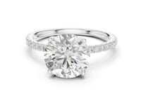 2.5 Carat Round Cut Lab Grown Diamond Pavé Engagement Ring