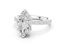 2 Carat Marquise Cut Lab Diamond Engagement Ring  Pavé Setting