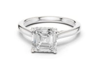 2 Carat Asscher Cut Lab Grown Diamond Solitaire Engagement Ring