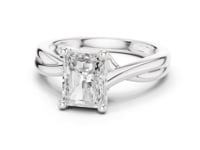 2 Carat Statement Emerald Shape Diamond Ring with Elegant Band Design