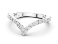 V-Shaped Lab Grown Diamond Chevron Wedding Band