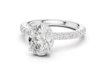 1.5 Carat Oval Brilliant Lab Grown Diamond Ring with Pave Set Band