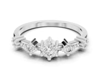 0.30 Carat Three Stone Lab Grown Diamond Ring with Baguette Side Accents