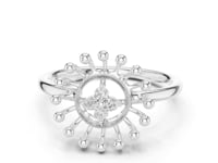 Unique Halo Style Lab Grown Diamond Ring with Starburst Detailing