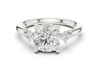 2 Carat Round Cut Lab Grown Diamond Three Stone Engagement Ring